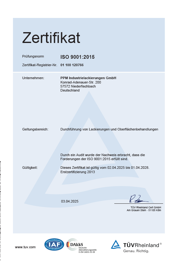 ISO Zertifikat 9001:2015